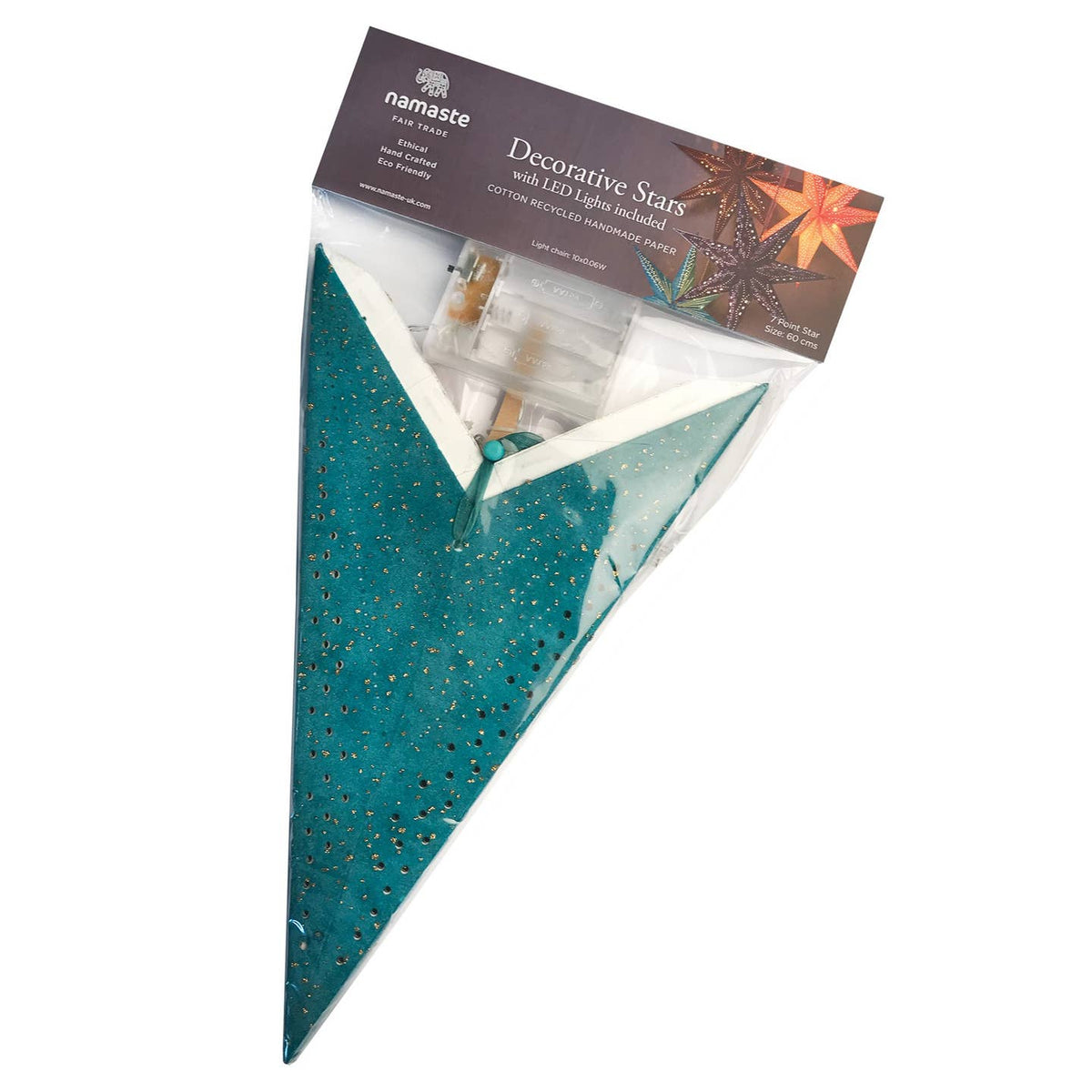 7-Arm Velvet Star with Glitter & Led's