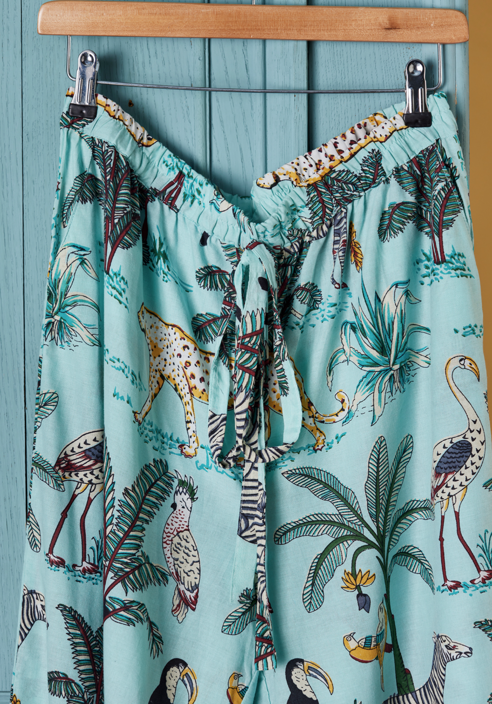 Cotton Jungle Print Pyjamas- Jade