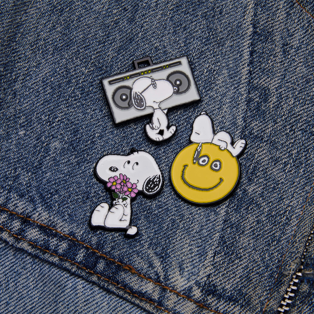 DJ - Music is Life Peanuts Snoopy Enamel Pin Badge