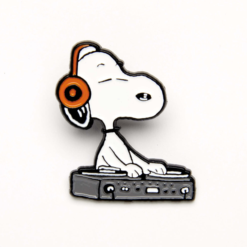 DJ - Music is Life Peanuts Snoopy Enamel Pin Badge