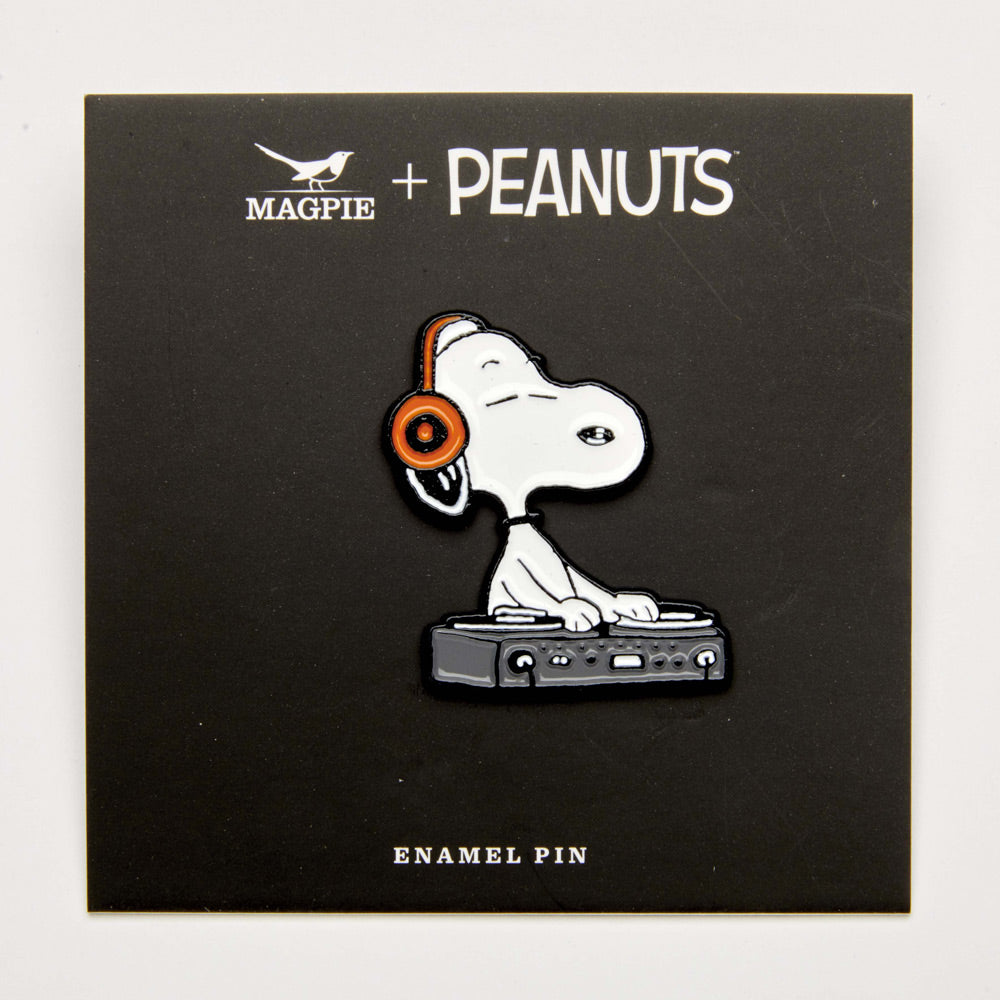 DJ - Music is Life Peanuts Snoopy Enamel Pin Badge