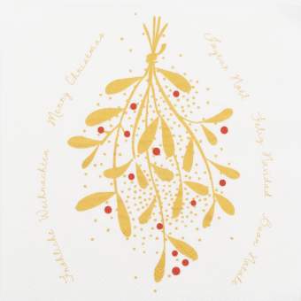 Pack Of 20 £ Ply Paper Napkins - Mistletoe