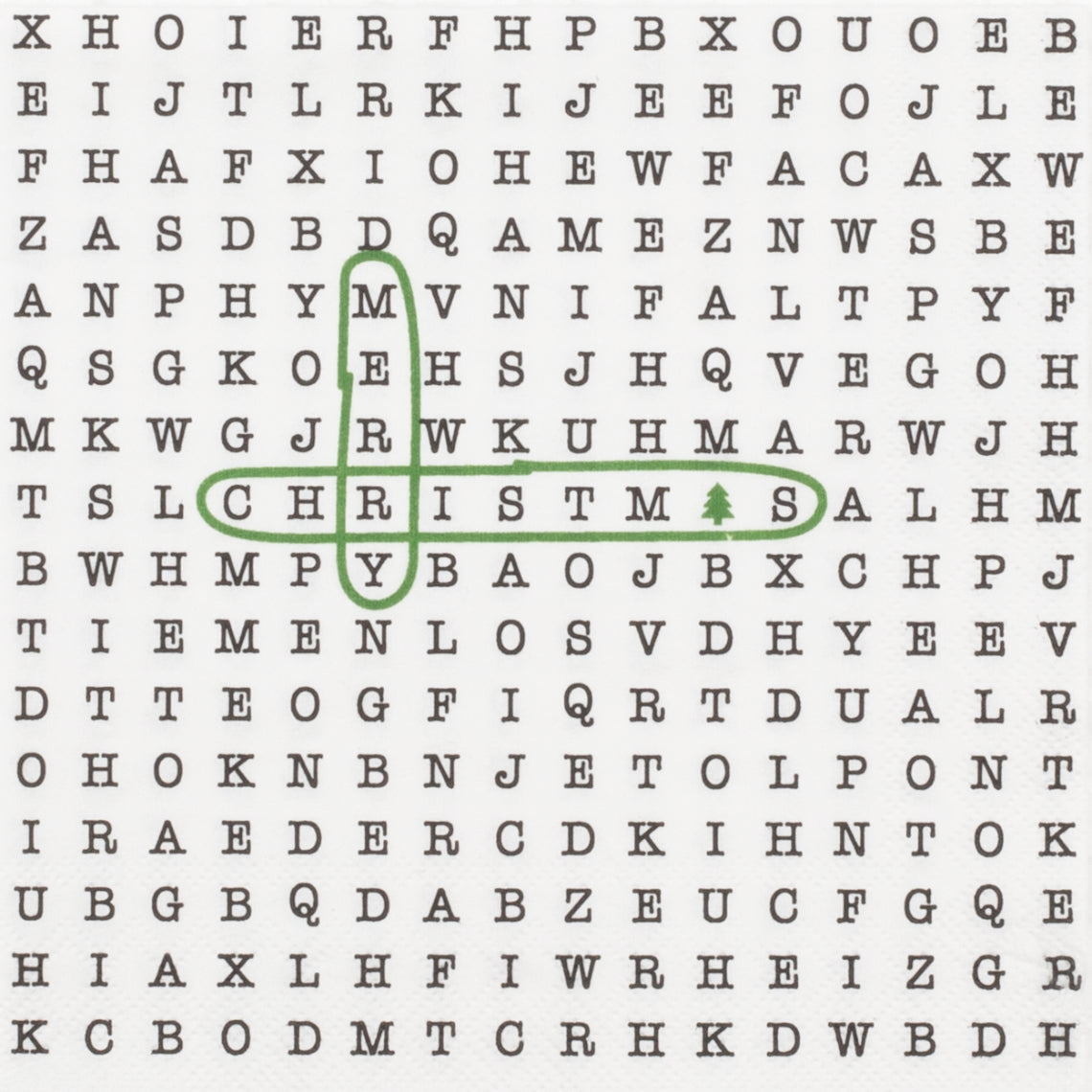Paper Cocktail Napkin - Merry Christmas Word Search