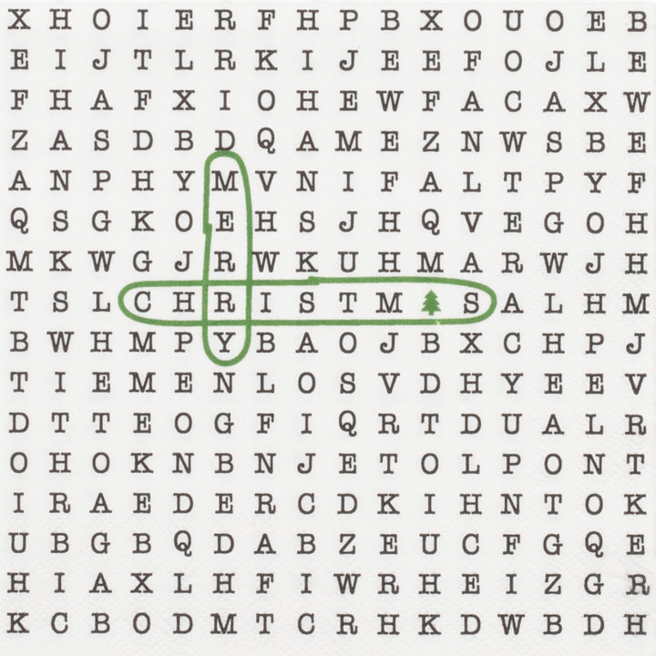Paper Napkin - Merry Christmas Word Search