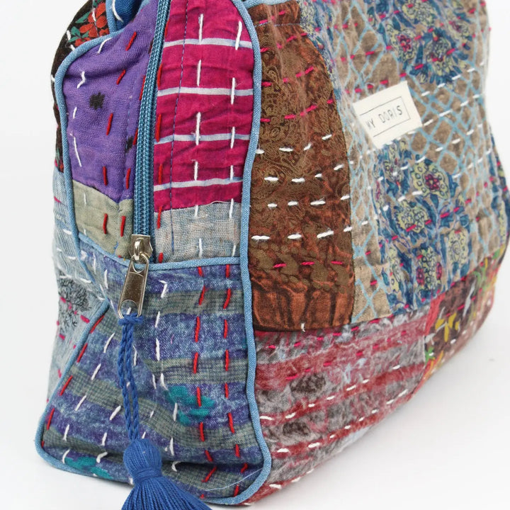 Blue Kantha Washbag