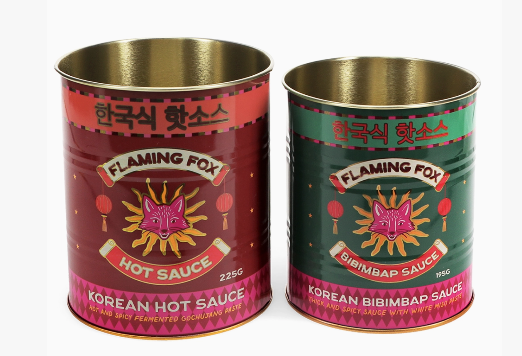 Medium Storage Tins (Set of 2) -Flaming Fox Sauces