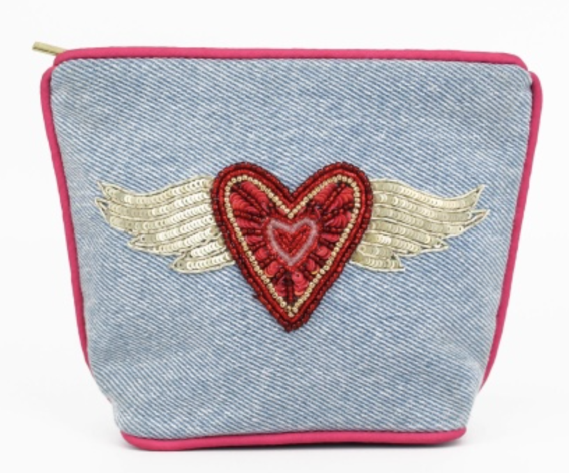 Flying Heart Beaded Purse