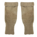 Fine knit fingerless gloves - Fawn