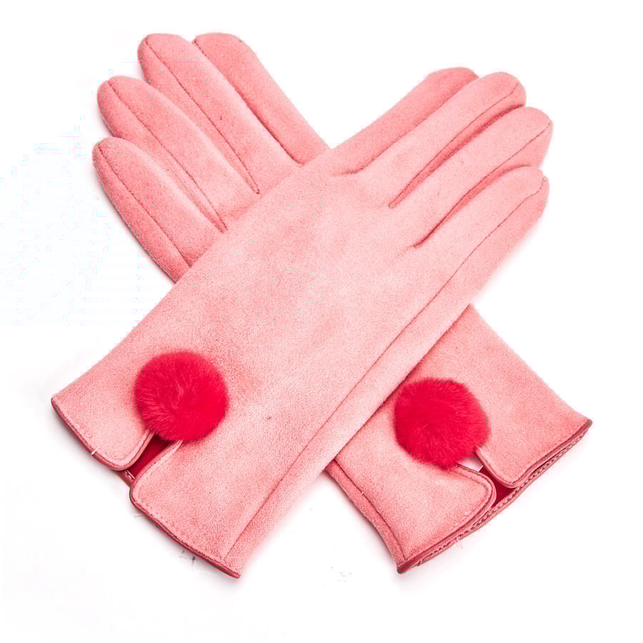 Ladies Gloves with Pom Pom Detail