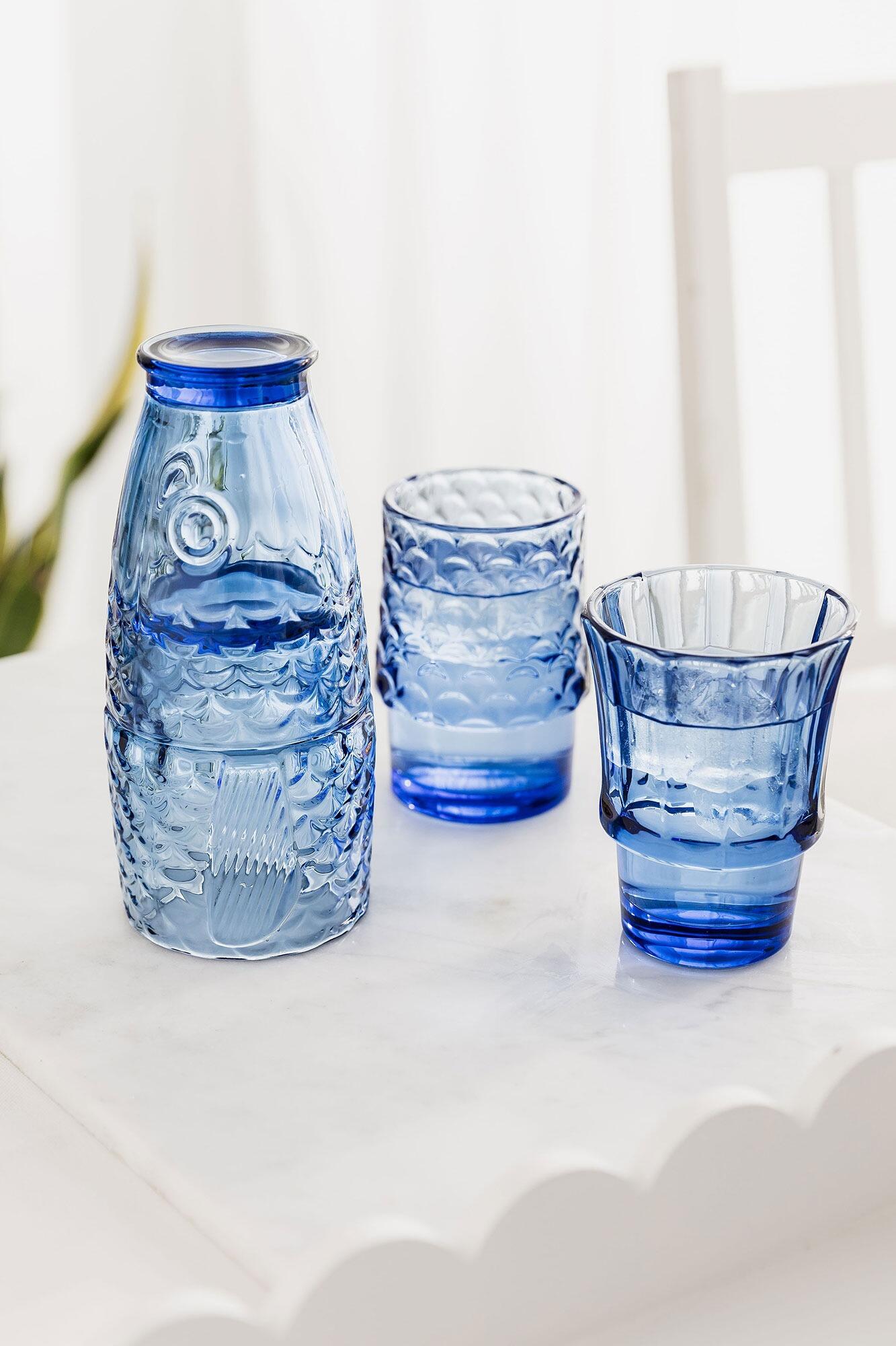 Fish Stacking Glasses – Blue (Set of 4)