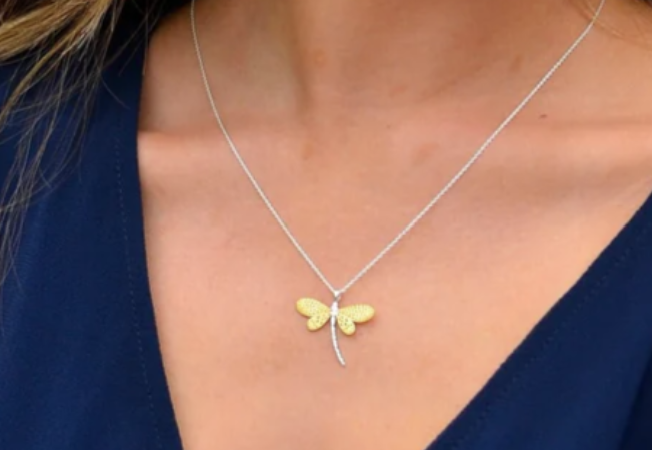 Dragonfly Necklace - Gold Vermeil