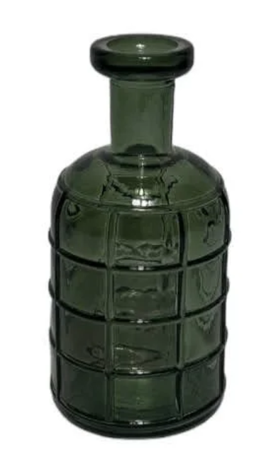 Graphic Bottle Vase 19 - Moss Green