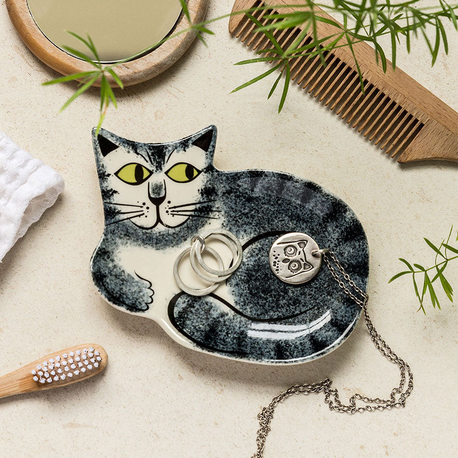 Grey Tabby Cat Trinket Trays