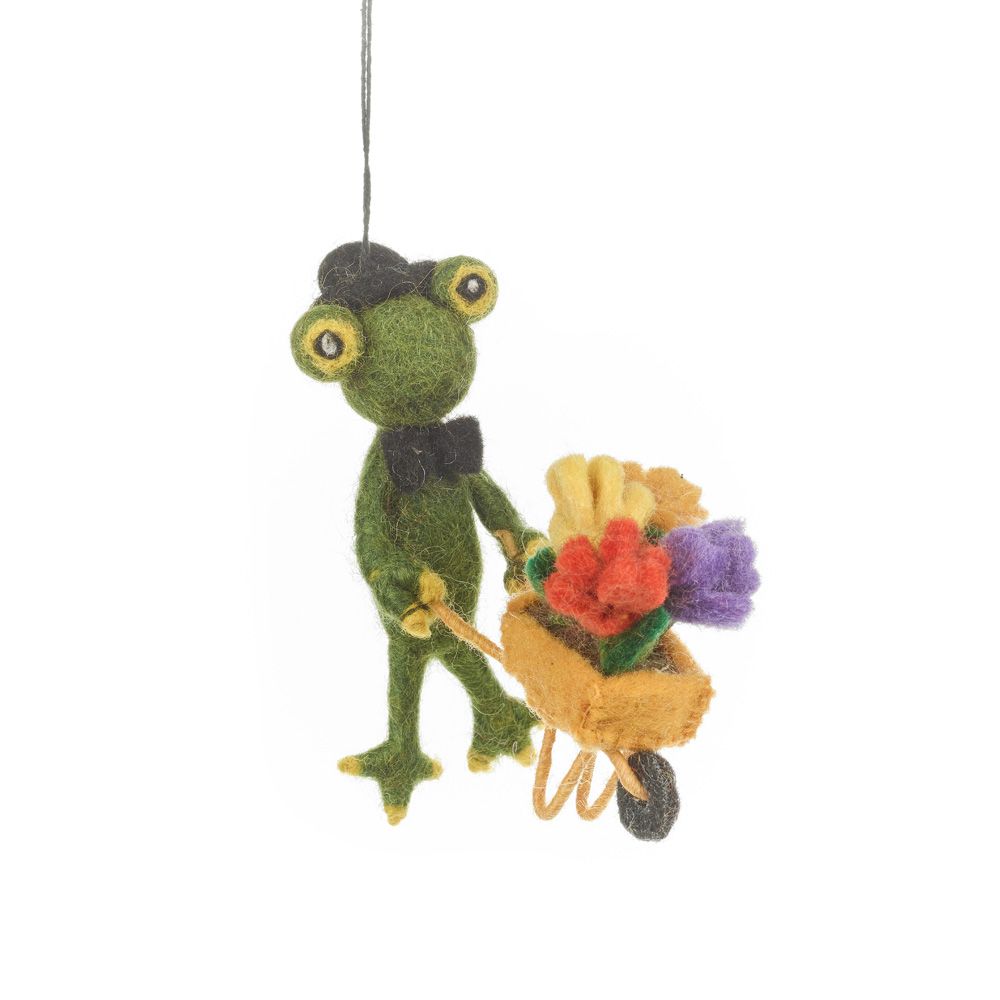 Fletcher The Florist Frog Felt Hanging Decoration