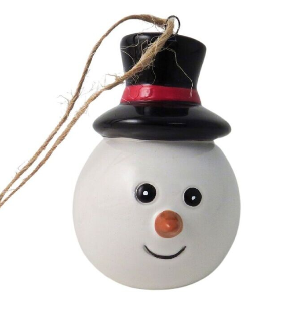 Ceramic Snowman Head Tree decoration