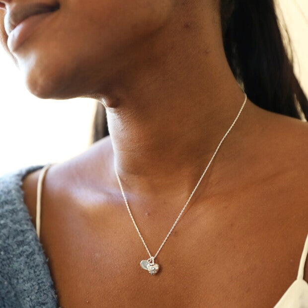Heart And Moonstone Pendant Necklace