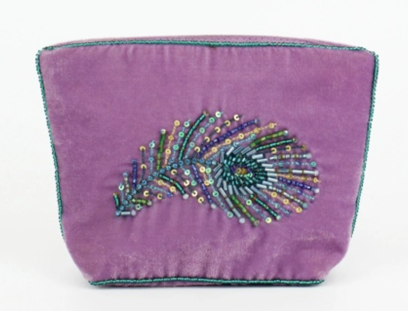 Peacock Feather Beaded  Purse