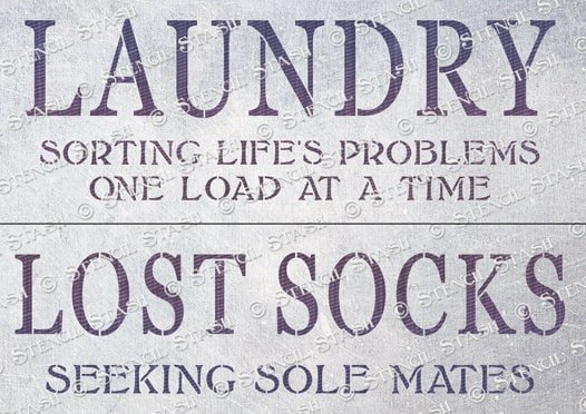 Laundry Signs Stencil