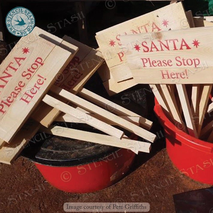 Santa Please Stop Here Stencil