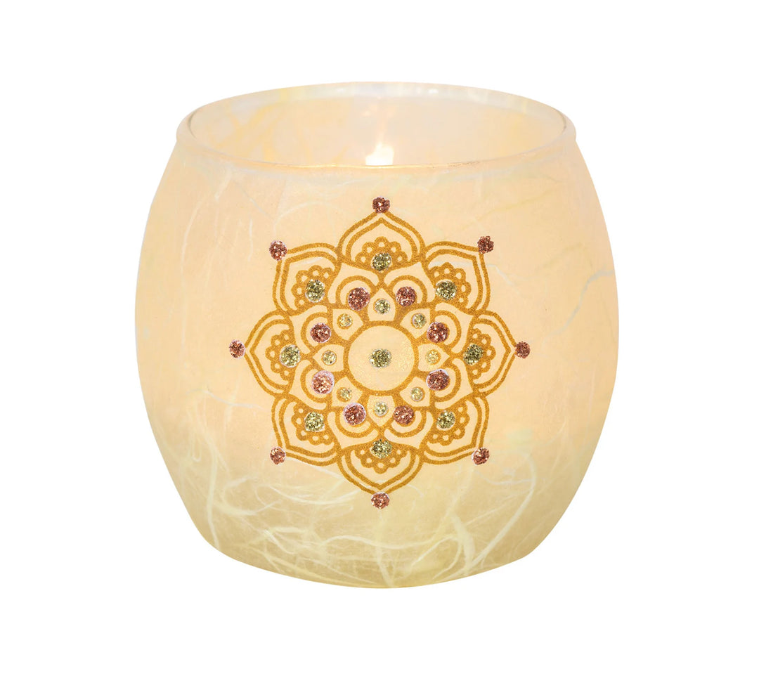 Mandala Glowpot - Cream/Gold