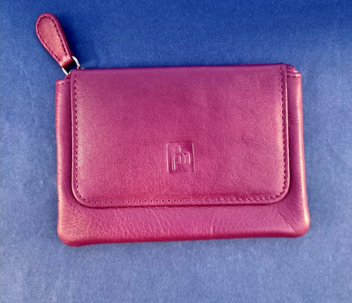 Mini Leather Change Pouch / Fuchsia