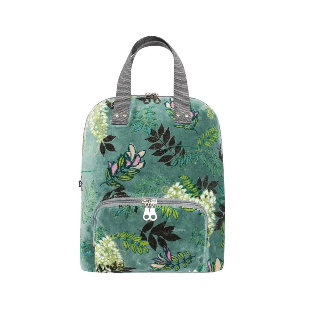 Botanical Velvet Alice Backpack - Jade