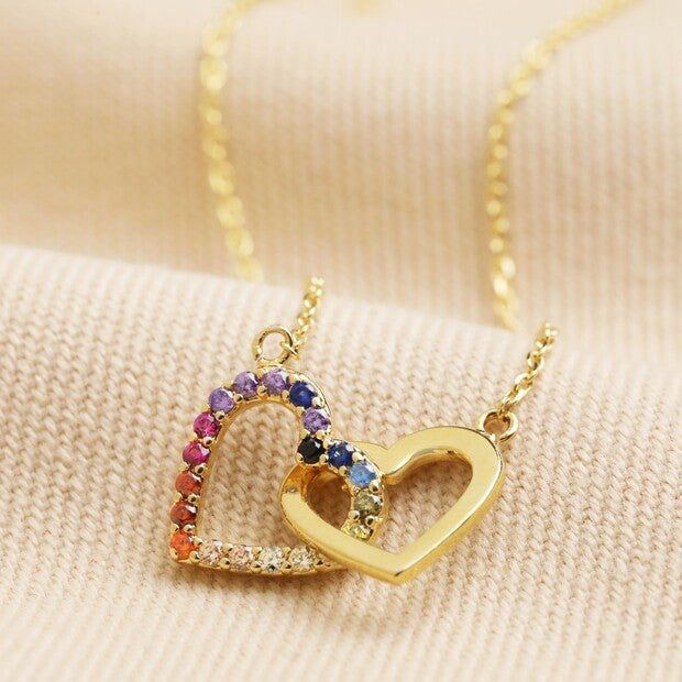 Interlocking Crystal Heart Necklace