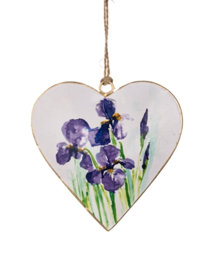 Metal Heart Hanging Decoration - Iris