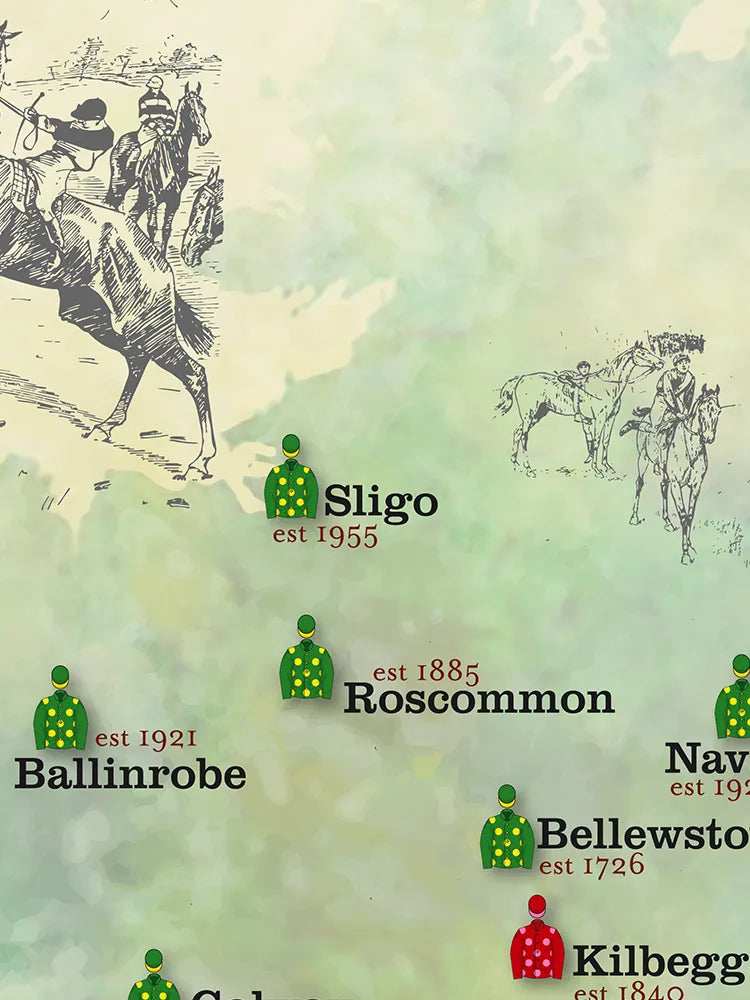 Irish Racecourses - Horse Racing Poster Print