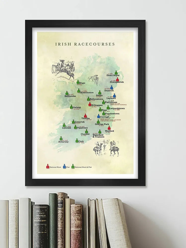 Irish Racecourses - Horse Racing Poster Print
