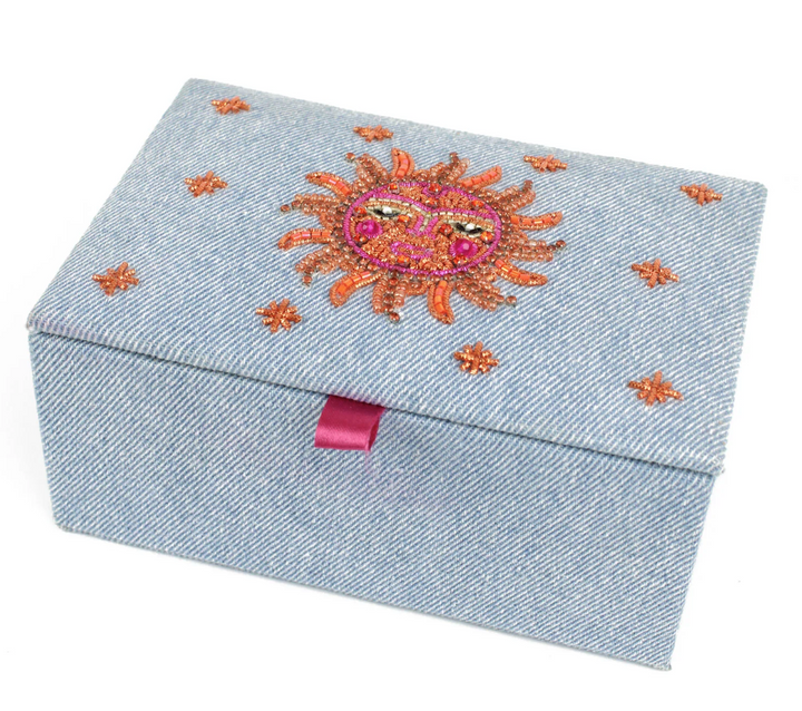 Denim Sun Face Jewellery Box