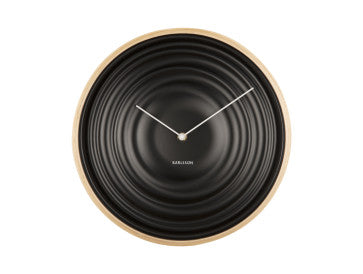 Scandi Ribble Black Face Wall Clock