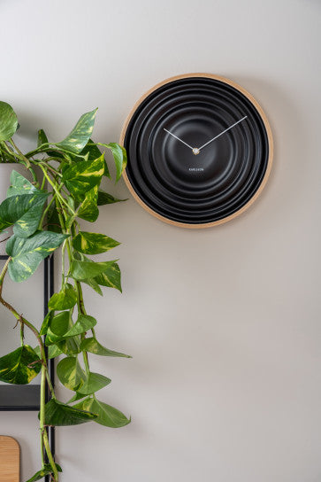 Scandi Ribble Black Face Wall Clock