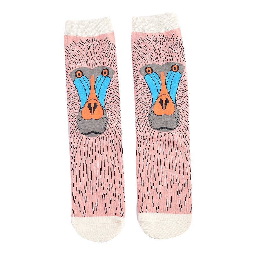 Ladies Bamboo Socks - Baboon Dusky Pink
