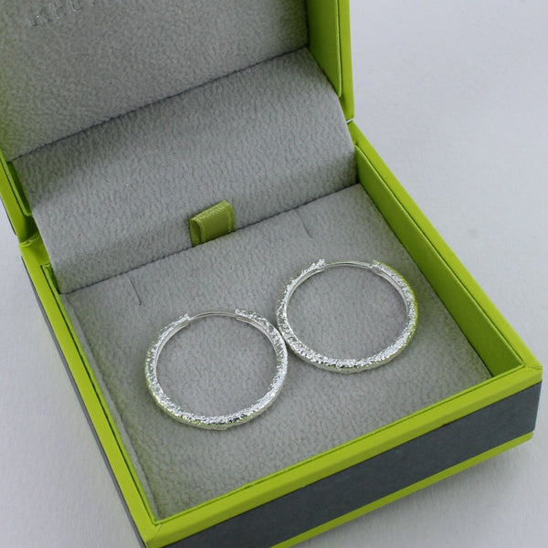 Textured Silver hoop earrings