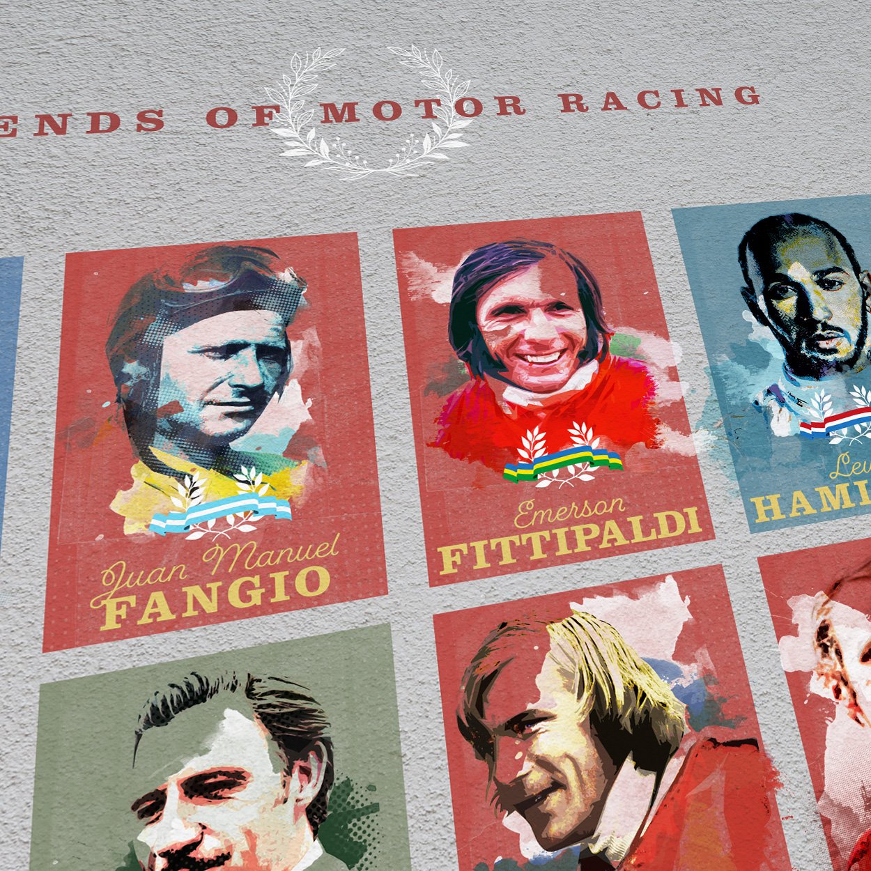 Legends of Motor Racing A3 Poster Print