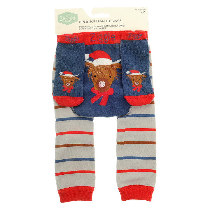 Christmas Leggings And Socks - Highland Cow