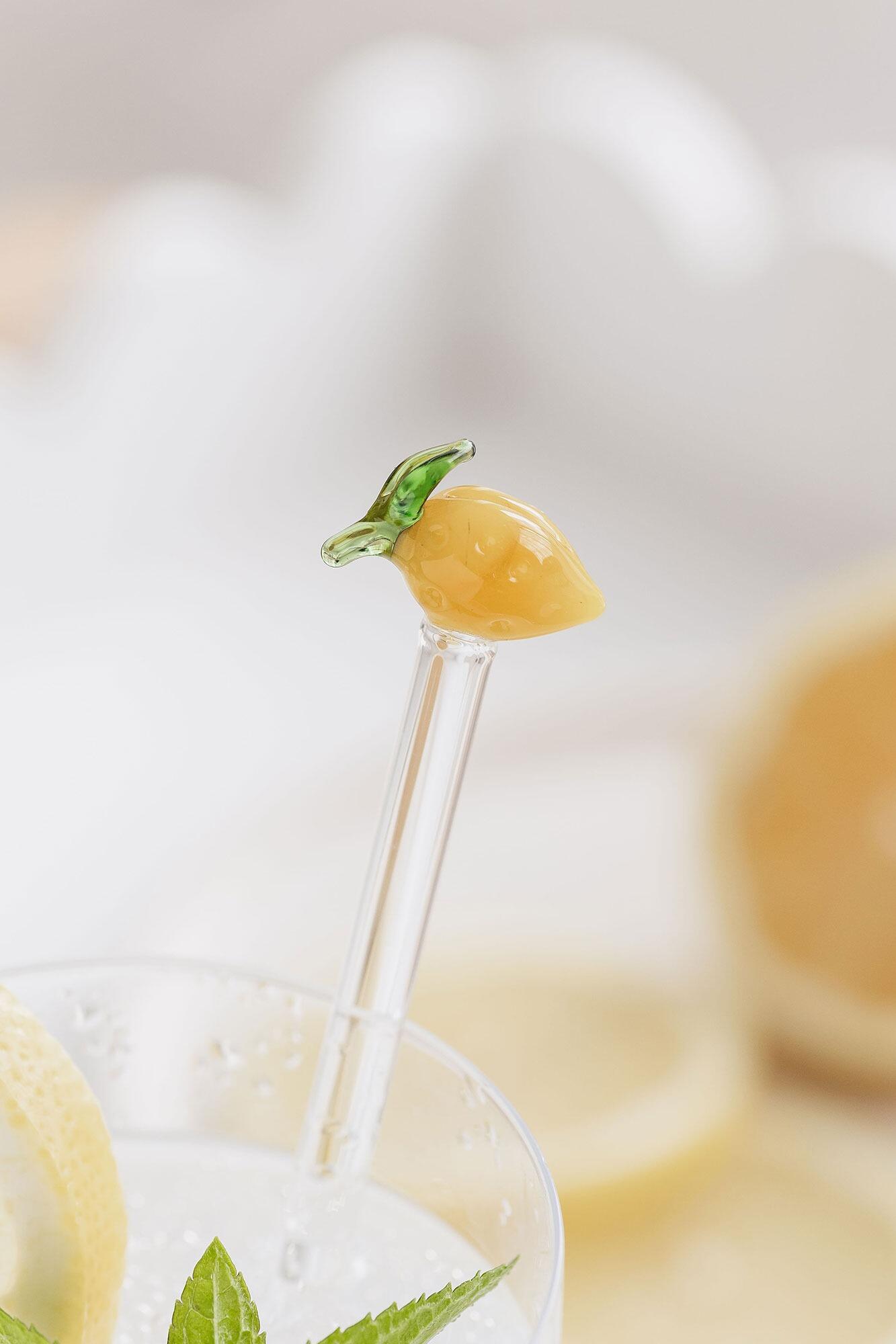 Lemon Glass Stirrers – Set of 4