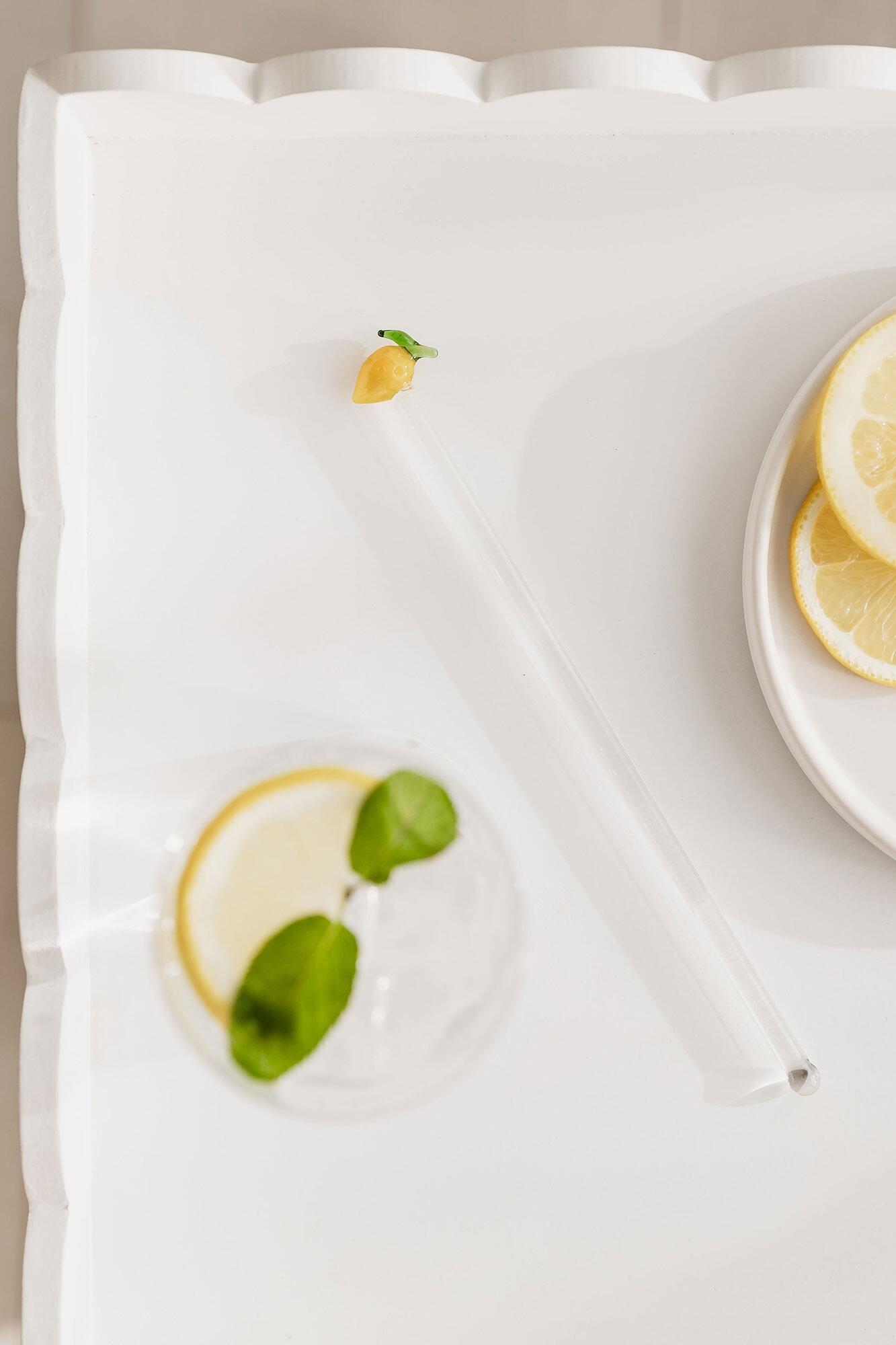 Lemon Glass Stirrers – Set of 4