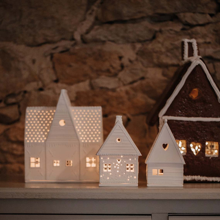 Tea Light House - Gingerbread - Large