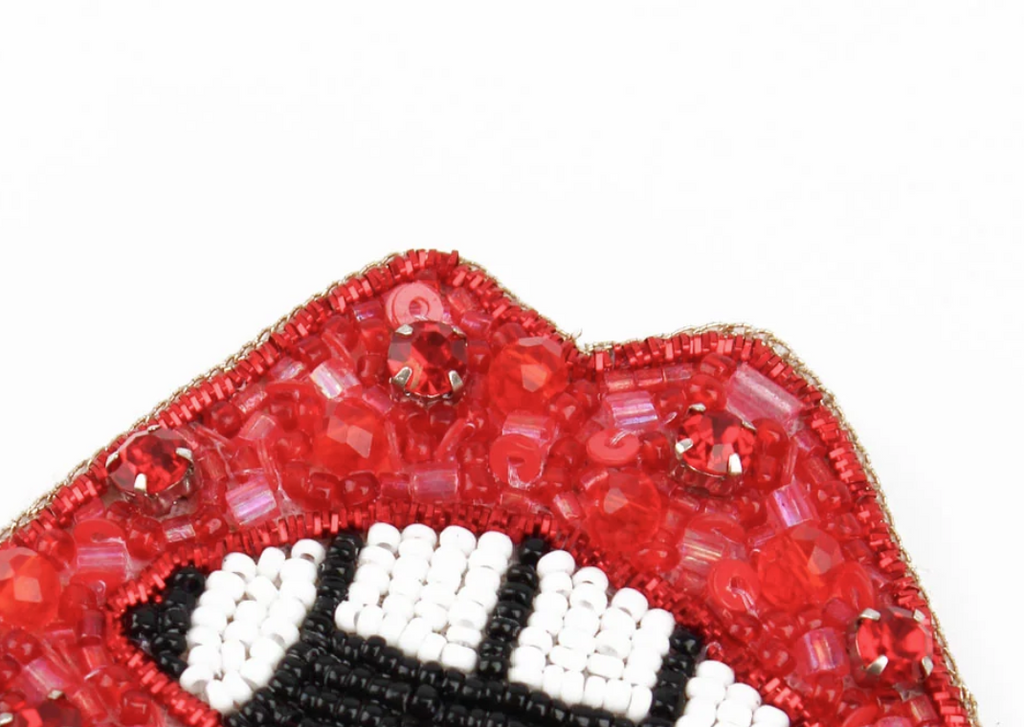 Red Fang Lips Brooch