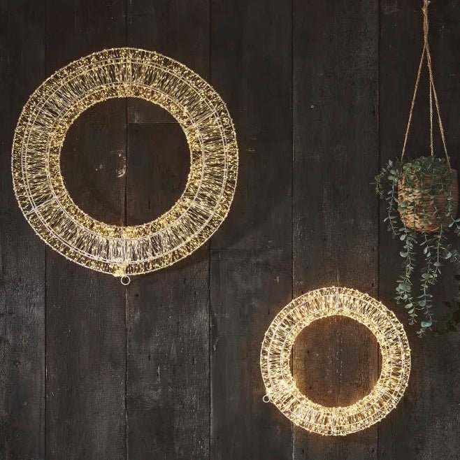 Silver LED Galaxy Wreath - 40cm