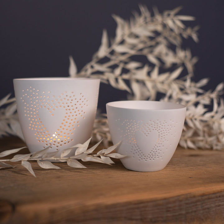 Poetry Tea Light Holder Heart