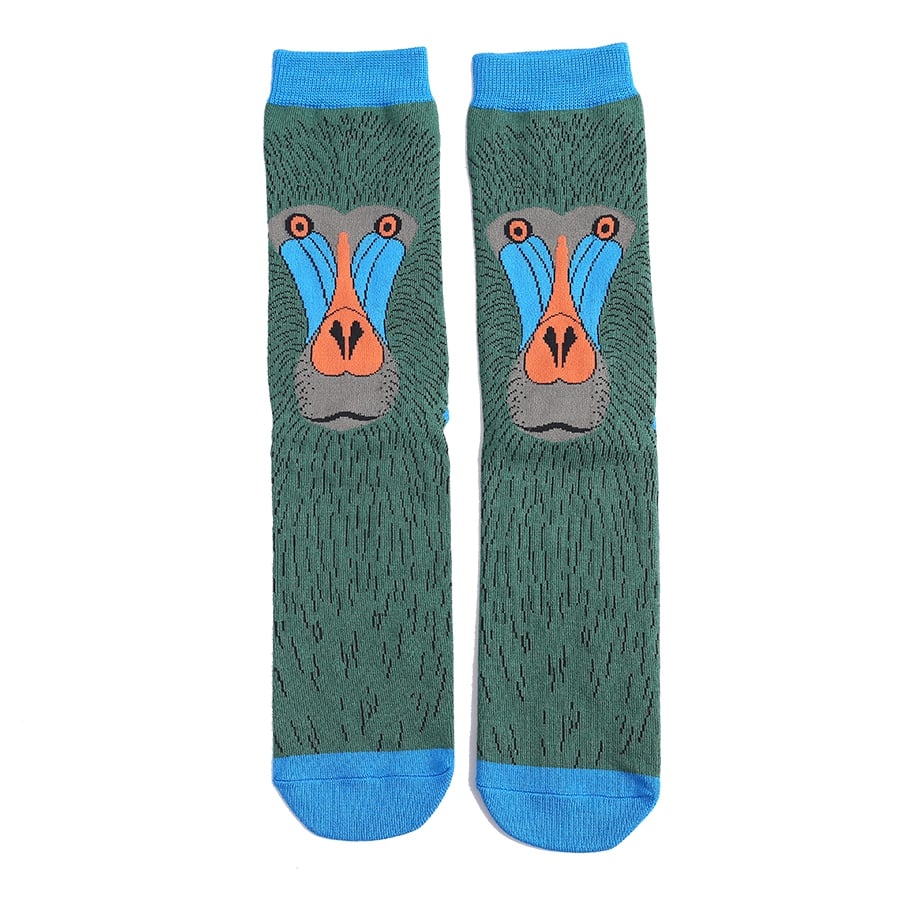Mens Bamboo Socks Green - Baboon