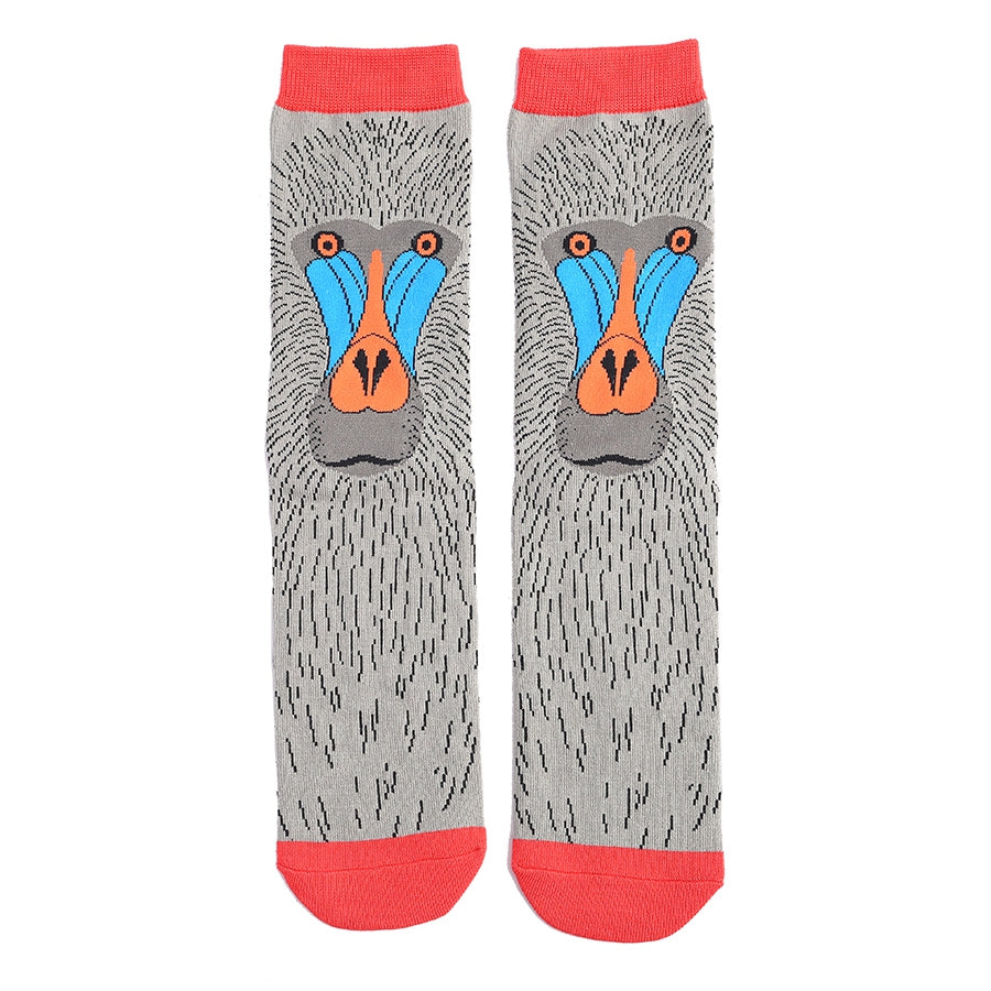 Mens Bamboo Socks Grey - Baboon