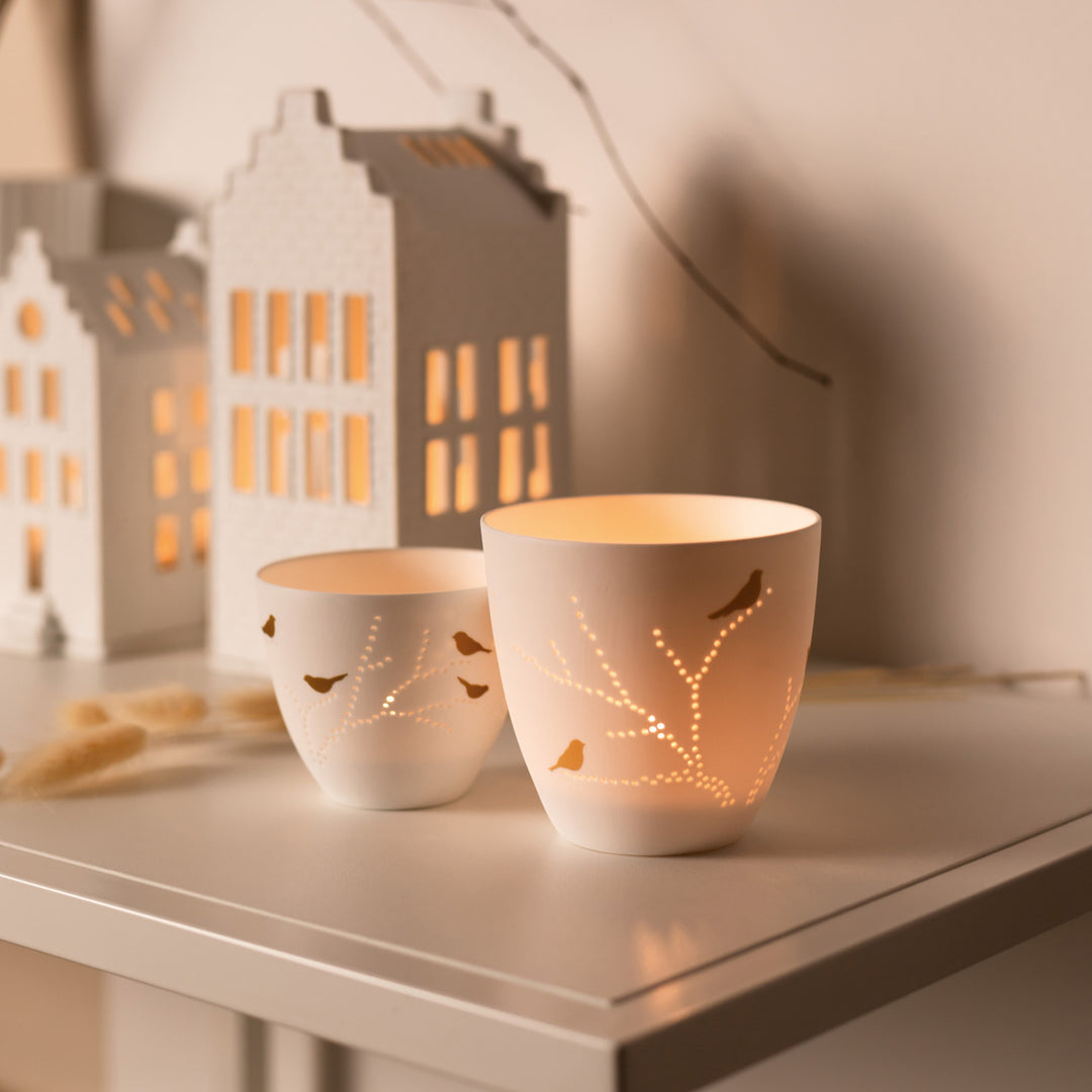 Poetry Tea Light Holder  - Birds