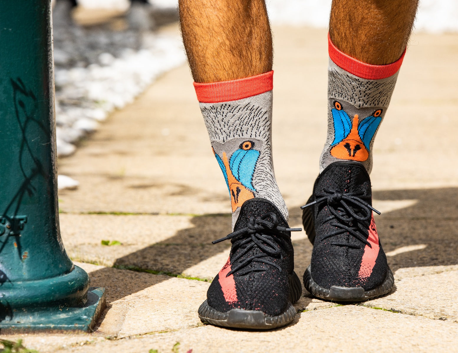Mens Bamboo Socks Grey - Baboon