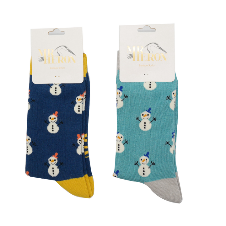 Men's Bamboo Socks - Little Snowmen