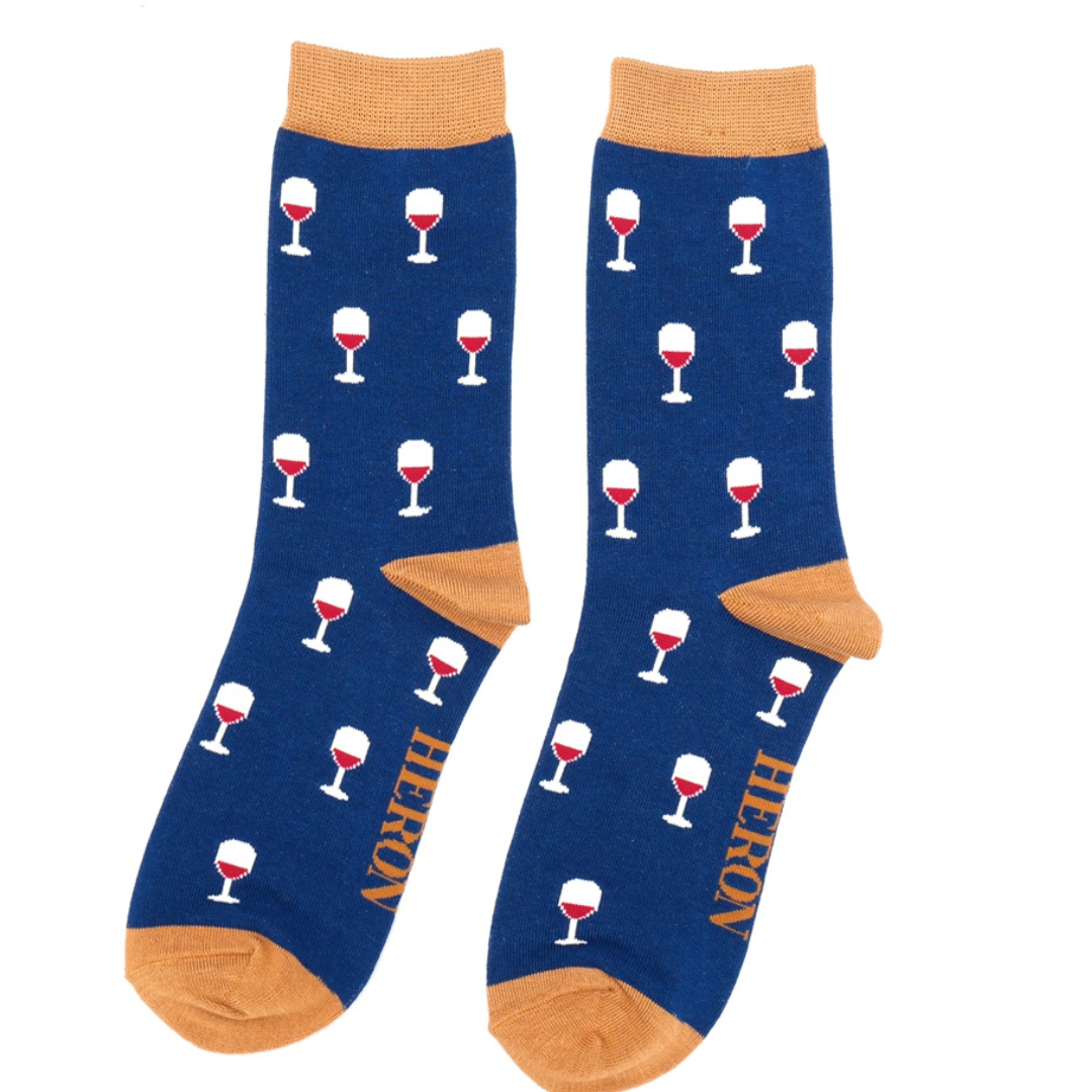 Men's Bamboo Socks - Wine Glass