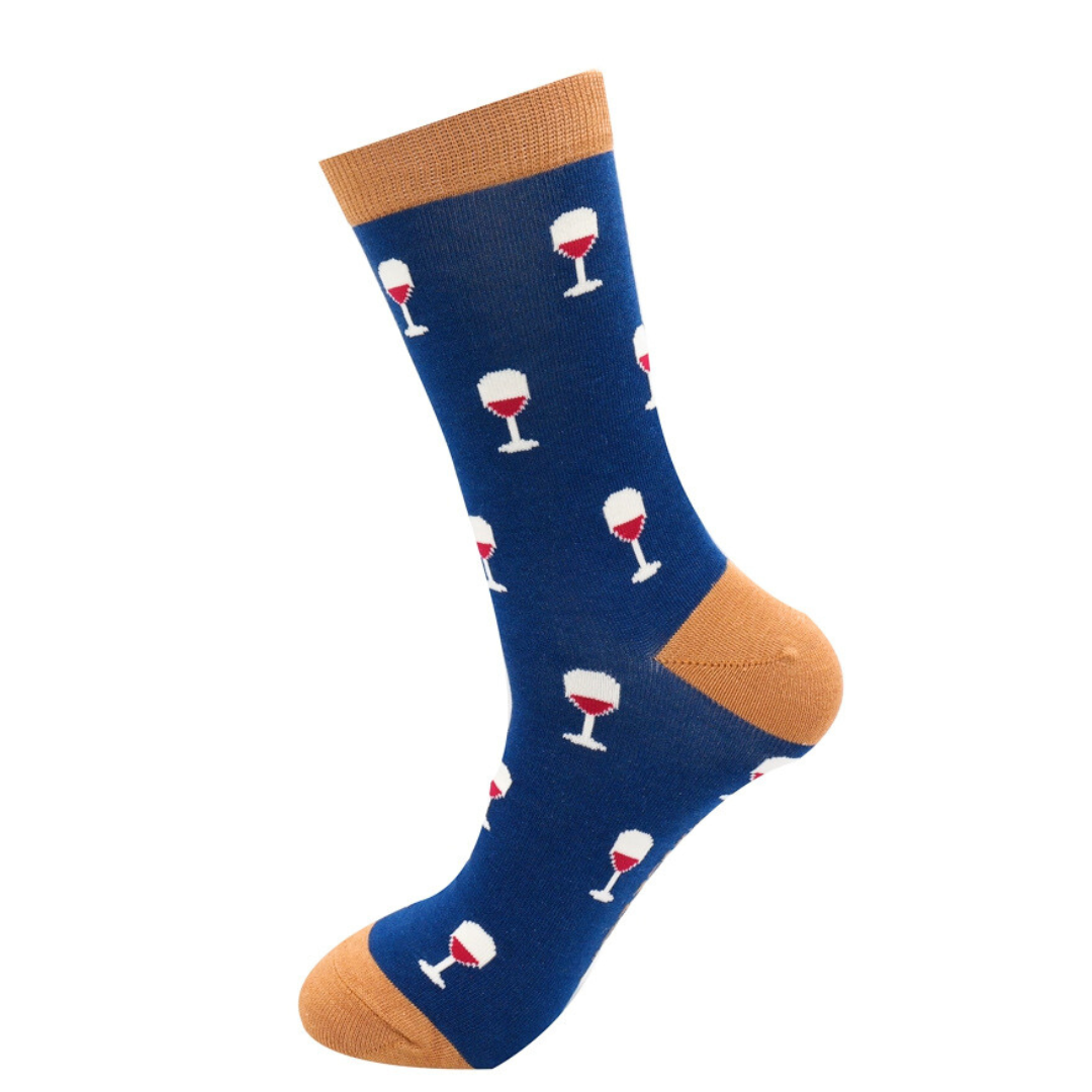 Men's Bamboo Socks - Wine Glass